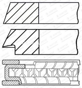 Segmenți piston GOETZE pentru : VOLVO 850, C70 I, S40 I, S60 I, S70, V40, V70 I, V70 II 1.6-2.3 08.95-04.10 : VOLVO