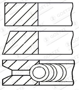 Segmenți piston GOETZE pentru : SEAT AROSA, CORDOBA, CORDOBA VARIO, IBIZA II, IBIZA III, INCA; SKODA FABIA I, FABIA I PRAKTIK 1.2-1.6 08.91-11.09 : VW