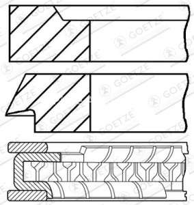 Segmenți piston GOETZE pentru : ALFA ROMEO 145, 146, 33 1.3/1.4 05.83-12.96 : ALFA ROMEO