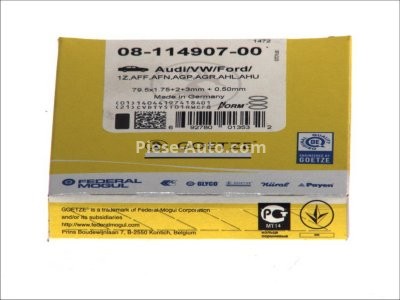 Segmenți piston GOETZE pentru : AUDI 80 B4, A2, A3, A4 B5, A4 B6, A4 B7, A6 C4, A6 C5, CABRIOLET B3; FORD GALAXY I, GALAXY MK I 1.4D-1.9DH 08.91- : VW
