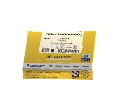 Segmenți piston GOETZE pentru : FIAT DOBLO, DOBLO/MINIVAN, MAREA, MULTIPLA, PALIO, SIENA, STILO; LANCIA LYBRA 1.6/1.6ALK/1.6CNG 09.00- : FIAT