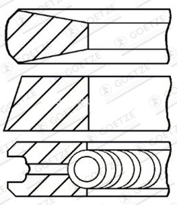 Segmenți piston GOETZE pentru : IVECO DAILY III, DAILY IV; FIAT DUCATO; UAZ PATRIOT 2.3D 04.02- : FIAT; IVECO 2