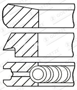 Segmenți piston GOETZE,  3-2-3 mm ), pentru : LAND ROVER DEFENDER, DISCOVERY II 2.5D 06.98-02.16 : LAND ROVER 2