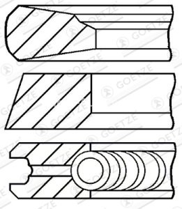 Segmenți piston GOETZE pentru : VW LT 28-35 II, LT 28-46 II 2.8D 07.97-07.06 : VW