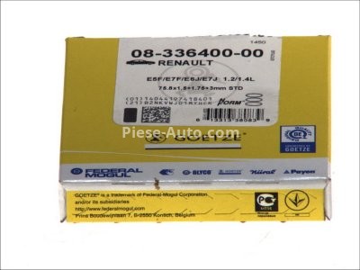 Segmenți piston GOETZE pentru : RENAULT 19 I, 19 II, 19 II CHAMADE, CLIO I, CLIO II, KANGOO, KANGOO EXPRESS, MEGANE I 1.2/1.4 01.88- : RENAULT