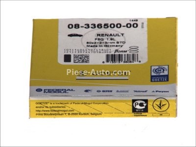 Segmenți piston GOETZE pentru : DACIA PICK UP, SOLENZA; OPEL ARENA; RENAULT 19 I, 19 I CHAMADE, 19 II, 19 II CHAMADE, 21, CLIO I, CLIO II 1.9D 03.86- : RENAULT