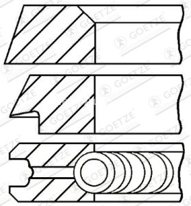 Segmenți piston GOETZE pentru : VW GARBUS 1.2/1.3 01.60-12.85 : VW