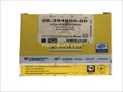 Segmenți piston GOETZE pentru : VW GARBUS, TRANSPORTER II 1.6 08.68-12.79 : VW