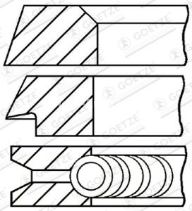 Segmenți piston GOETZE pentru : VW GARBUS, TRANSPORTER II 1.6 08.68-12.79 : VW