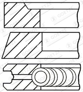 Segmenți piston GOETZE pentru : VW CRAFTER 30-35, CRAFTER 30-50, MULTIVAN V, PHAETON, TOUAREG, TRANSPORTER V 2.5D/5.0D 10.02-05.13 : VW 2