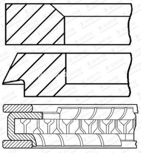 Segmenți piston GOETZE pentru : HYUNDAI ACCENT V, CRETA, ELANTRA IV, ELANTRA V, ELANTRA VI, I20 I, I30, IX20, VELOSTER; KIA CARENS III, CEE'D, CERATO II 1.4-1.6LPG 06.06-