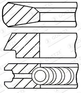 Segmenți piston GOETZE pentru : CHRYSLER RAM, VOYAGER IV; JEEP CHEROKEE; LDV MAXUS 2.5D 02.00-12.09 : LDV