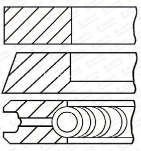 Segmenți piston GOETZE pentru : AUDI A3, A4 B7; SEAT ALHAMBRA, ALTEA, ALTEA XL, CORDOBA, IBIZA III, IBIZA IV, IBIZA IV SC 1.9D 09.98- : AUDI; SEAT; SKODA; VW