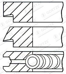 Segmenți piston GOETZE pentru : ABARTH 500 / 595 / 695, 500C / 595C / 695C, GRANDE PUNTO, PUNTO 1.4/1.4CNG/1.4LPG 05.07- : ALFA ROMEO; FIAT; LANCIA; OPEL