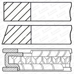 Segmenți piston GOETZE pentru : SEAT CORDOBA, IBIZA III, IBIZA IV, IBIZA IV SC, IBIZA IV ST, TOLEDO IV; SKODA FABIA I, FABIA I PRAKTIK, FABIA II, RAPID 1.2/1.2LPG 07.01-