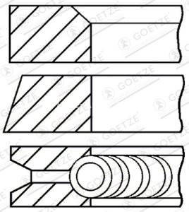 Segmenți piston GOETZE pentru : SEAT CORDOBA, IBIZA II; VW GOLF III, POLO, POLO CLASSIC, POLO II, POLO III, VENTO 1.0/1.3/1.4 01.85-10.02 : SEAT; VW