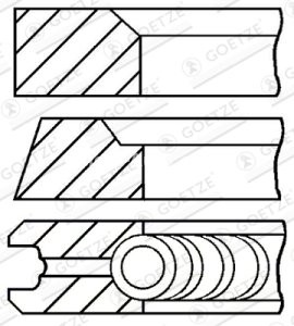 Segmenți piston GOETZE pentru : HYUNDAI ACCENT III, GETZ, MATRIX; KIA CERATO I, RIO II 1.5D 12.04- : HYUNDAI; KIA