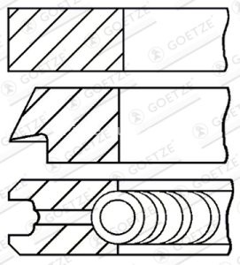 Segmenți piston GOETZE pentru : SUZUKI ALTO I, ALTO II, ALTO III, ALTO IV, MARUTI 0.8 06.82-06.96 : SUZUKI 2