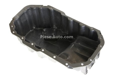 Baie ulei, din aluminiu, pentru: AUDI A3; SEAT IBIZA IV, IBIZA IV SC; SKODA FABIA II, OCTAVIA II; VW EOS, GOLF PLUS V, GOLF V, JETTA III, PASSAT B5.5, PASSAT B6, POLO, POLO IV, POLO V 1.4-3.6 02.02-