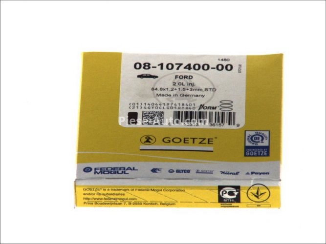 Segmenți piston GOETZE pentru : FORD COUGAR, FOCUS I, MONDEO I, MONDEO II 2.0 02.93-11.04 : FORD