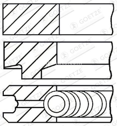 Segmenți piston GOETZE pentru : ALFA ROMEO 147, 156, 159, 166, BRERA, GT, SPIDER; CADILLAC BLS; FIAT BRAVO II, CROMA, STILO; LANCIA THESIS 1.9D/2.4D 11.02- : OPEL