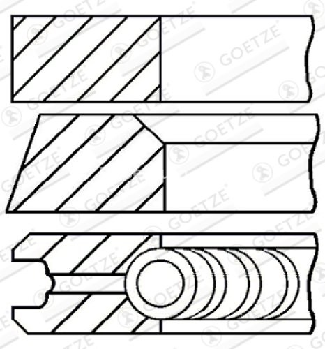 Segmenți piston GOETZE pentru : MERCEDES 124 T-MODEL (S124), 124 (W124), 190 (W201), C T-MODEL (S202), C (W202), E T-MODEL (S124) 2.5D/3.0D 09.86-03.01 : MERCEDES