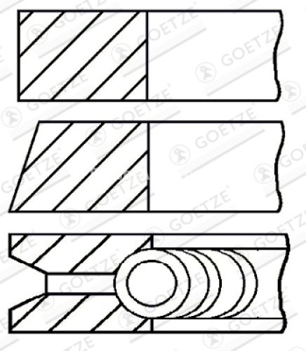 Segmenți piston GOETZE pentru : RENAULT 19 I, 19 II, 19 II CHAMADE, CLIO I, CLIO II, KANGOO, KANGOO EXPRESS, MEGANE I 1.2/1.4 01.88- : RENAULT
