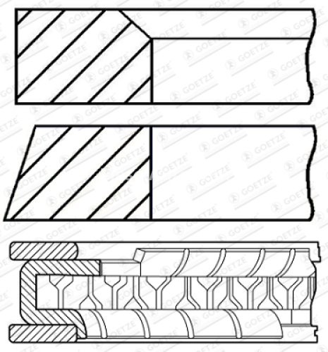 Segmenți piston GOETZE pentru : HYUNDAI ATOS, I10 I; KIA PICANTO 1.1 08.03-