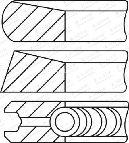 Segmenți piston GOETZE pentru : HYUNDAI GALLOPER II, H-1, H-1 / STAREX, PORTER, TERRACAN; KIA K2500, PREGIO 2.5D 07.94-