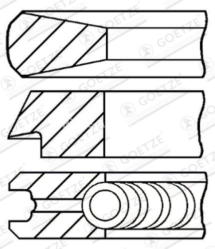 Segmenți piston GOETZE pentru : LAND ROVER DEFENDER, DISCOVERY I 2.5D 10.89-12.98