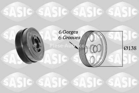 Fulie vibrochen / arbore cotit - SASIC,pentru: MINI (R50, R53), (R52) 1.6 03.02-07.08
