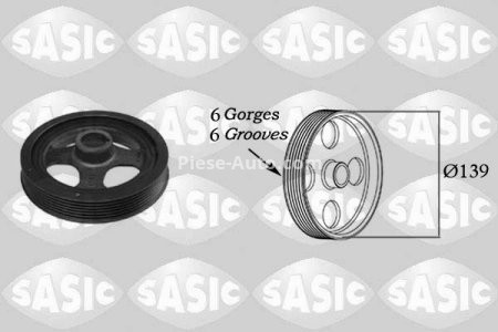 Fulie vibrochen / arbore cotit - SASIC , pentru : Toyota Yaris, 1.0/1.3, 03.03-