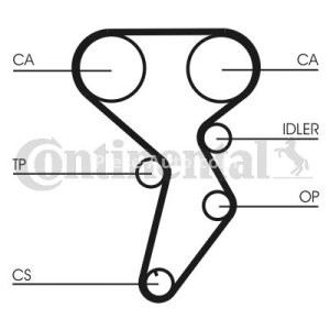 Kit distribuție CONTI (curea + role) pentru: FIAT BRAVA, BRAVO I, DOBLO, DOBLO/MINIVAN, MAREA, MULTIPLA, PALIO, SIENA, STILO; LANCIA DEDRA, DELTA II, LYBRA 1.6/1.6ALK/1.6CNG 10.95- 2