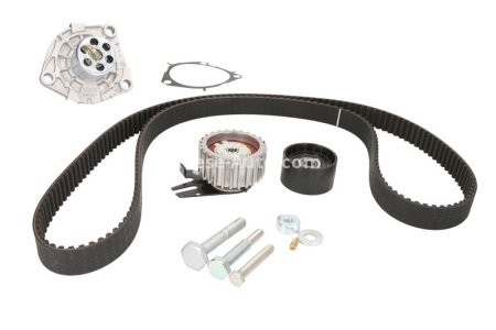 Kit distribuție HEPU (curea + intinzator + pompa de apa) pentru: ALFA ROMEO GIULIETTA, MITO; FIAT 500L, 500X, BRAVO II, DOBLO, DOBLO CARGO, GRANDE PUNTO, IDEA, LINEA, PUNTO EVO 1.6D/1.9D 01.04-