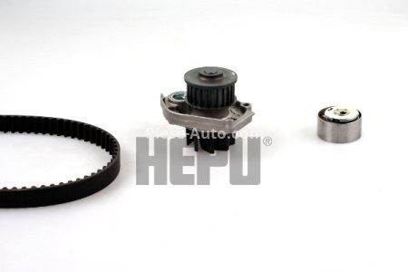 Kit distribuție HEPU (curea + intinzator + pompa de apa) pentru: ALFA ROMEO GIULIETTA/HATCHBACK; FIAT 500L, GRANDE PUNTO, LINEA, PANDA, PANDA/HATCHBACK, PUNTO EVO, TIPO 1.1-1.4LPG 09.00-