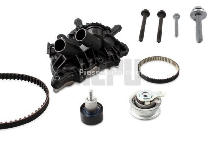 Kit distribuție HEPU (curea + intinzator + pompa de apa) pentru: AUDI A1; SEAT IBIZA IV SC, IBIZA IV ST, LEON, LEON SC; SKODA FABIA III, RAPID; VW CADDY ALLTRACK 1.0-1.6 08.12-