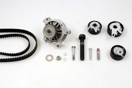 Kit distribuție HEPU (curea + intinzator + pompa de apa) pentru: AUDI A6 C4; VW LT 28-35 II, LT 28-46 II, TRANSPORTER T4 2.4D/2.5D 07.90-07.06
