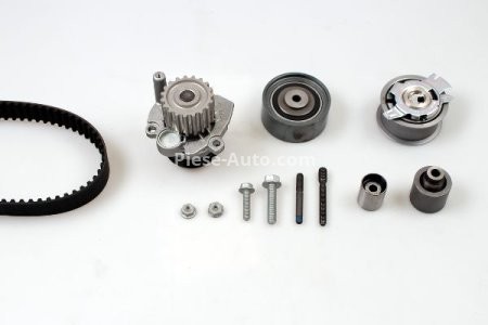 Kit distribuție HEPU (curea + intinzator + pompa de apa) pentru: AUDI A3; SEAT TOLEDO III; VW JETTA III, PASSAT B6 2.0D 05.03-03.13