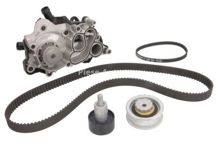 Kit distribuție HEPU (curea + intinzator + pompa de apa) pentru: AUDI A1; SEAT LEON, LEON SC; SKODA OCTAVIA III; VW GOLF VII, JETTA IV, POLO V 1.2-1.4H 04.11-