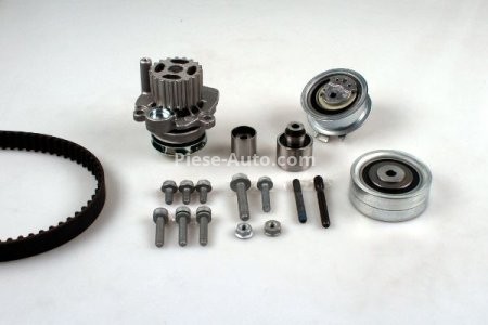Kit distribuție HEPU (curea + intinzator + pompa de apa) pentru: AUDI A3; SKODA OCTAVIA II, SUPERB II; VW GOLF VI 2.0D 02.04-05.15