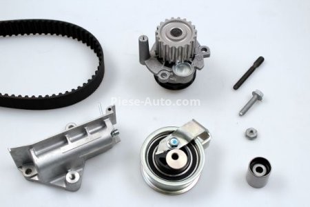 Kit distribuție HEPU (curea + intinzator + pompa de apa) pentru: AUDI A3, A4 B5, A4 B6; FORD GALAXY I; SKODA SUPERB I; VW BORA, BORA I, SHARAN 1.9D 03.95-03.10
