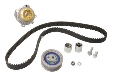 Kit distribuție HEPU (curea + intinzator + pompa de apa) pentru: AUDI A3, A4 B6, A4 B7; SEAT ALTEA, ALTEA XL, LEON, TOLEDO III; SKODA OCTAVIA II; VW EOS, GOLF PLUS V, GOLF V 2.0 07.02-11.17