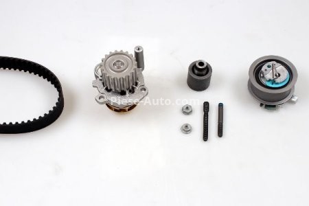 Kit distribuție HEPU (curea + intinzator + pompa de apa) pentru: AUDI A2; SEAT AROSA, IBIZA III; SKODA FABIA I, FABIA I PRAKTIK; VW JETTA III, LUPO I, POLO, POLO IV 1.2D/1.4D/1.9D 01.99-
