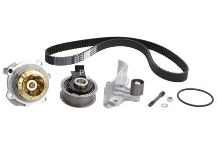 Kit distribuție HEPU (curea + intinzator + pompa de apa) pentru: AUDI A4 B6, A4 B7, A6 C5; VW PASSAT B5.5 2.0 11.00-06.08