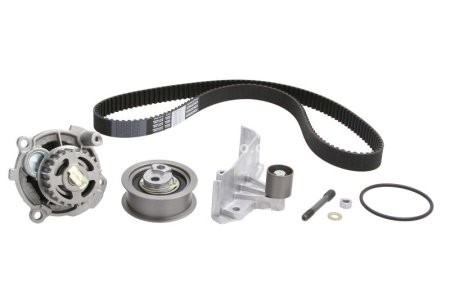 Kit distribuție HEPU (curea + intinzator + pompa de apa) pentru: AUDI A4 B6, A4 B7, A6 C5; VW PASSAT B5.5 2.0 11.00-06.08