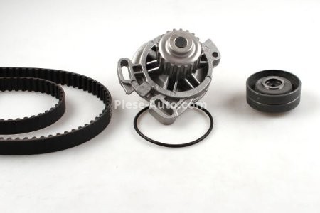 Kit distribuție HEPU (curea + intinzator + pompa de apa) pentru: VOLVO 240, 740, 760, 940; AUDI 100 C2, 100 C3; VW LT 28-35 I, LT 40-55 I 2.0D/2.4D 08.78-06.96