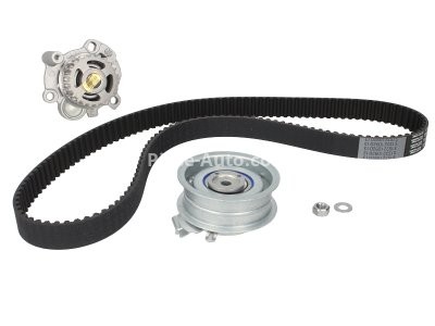 Kit distribuție HEPU (curea + intinzator + pompa de apa) pentru: AUDI A4 B6, A6 C4; SEAT ALHAMBRA, CORDOBA, IBIZA III, IBIZA IV, IBIZA IV SC, LEON; SKODA FABIA I, OCTAVIA I 2.0-2.5D 07.90-12.17