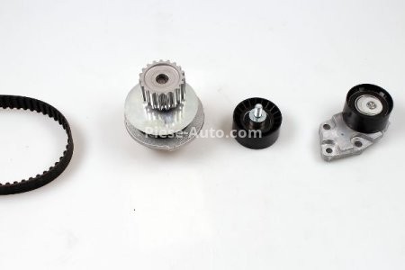 Kit distribuție HEPU (curea + intinzator + pompa de apa) pentru: CHEVROLET AVEO / KALOS; DAEWOO ESPERO, LANOS, NEXIA, NUBIRA 1.5/1.6 10.93-