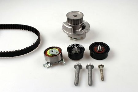 Kit distribuție HEPU (curea + intinzator + pompa de apa) pentru: CHEVROLET ASTRA; OPEL ASTRA G, ASTRA H, ASTRA H GTC, CORSA C, MERIVA A, SIGNUM, TIGRA, VECTRA C, VECTRA C GTS 1.6/1.8 02.98-02.15