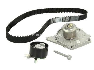 Kit distribuție HEPU (curea + intinzator + pompa de apa) pentru: DACIA DUSTER, LOGAN, LOGAN EXPRESS, LOGAN MCV, LOGAN MCV II, SANDERO; NISSAN KUBISTAR, MICRA III, NOTE, QASHQAI I 1.5D 06.01-